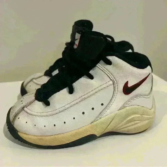 VTG Millennium Baby Nike Air‎  Flight Sneakers sz 6 white black 2000 - Picture 3 of 6